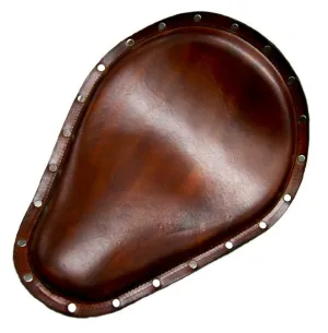 11x14" Brown Sm Leather Seat Stainless Rivets Harley Sportster Chopper Nightster