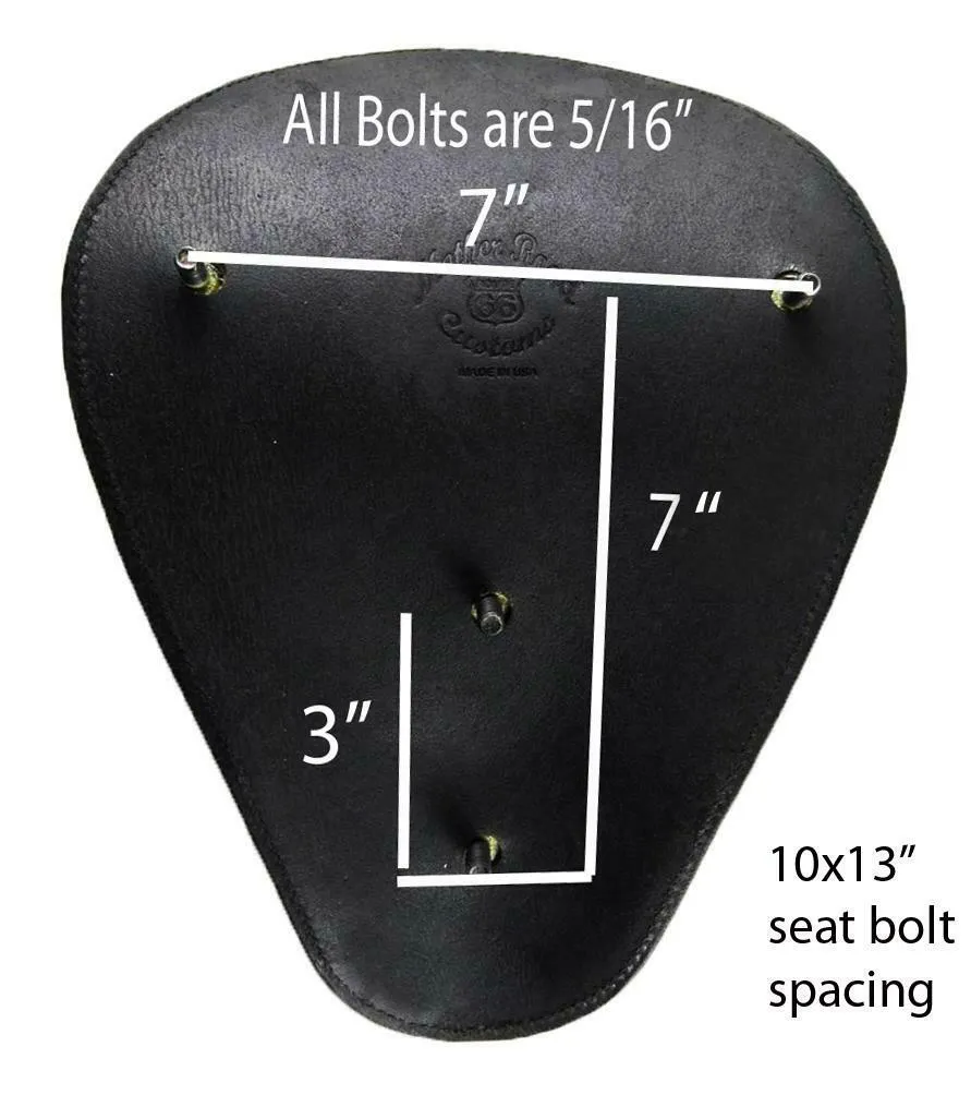 11x14" Brown Sm Leather Seat Stainless Rivets Harley Sportster Chopper Nightster