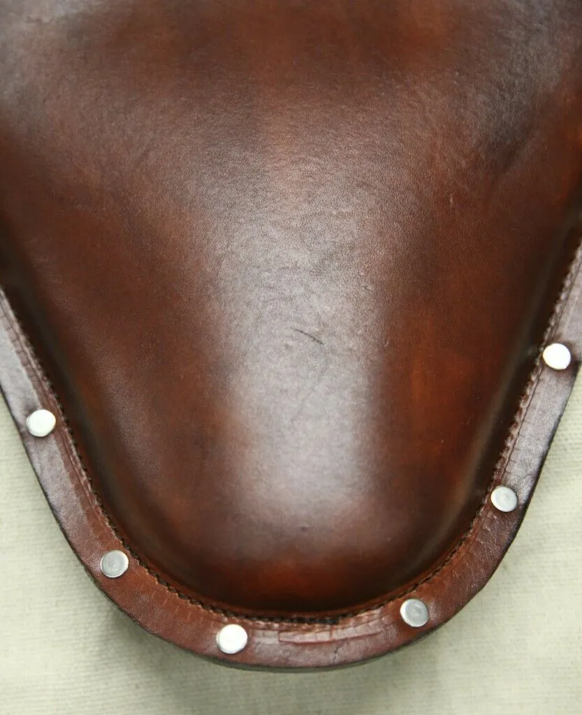 11x14" Brown Sm Leather Seat Stainless Rivets Harley Sportster Chopper Nightster