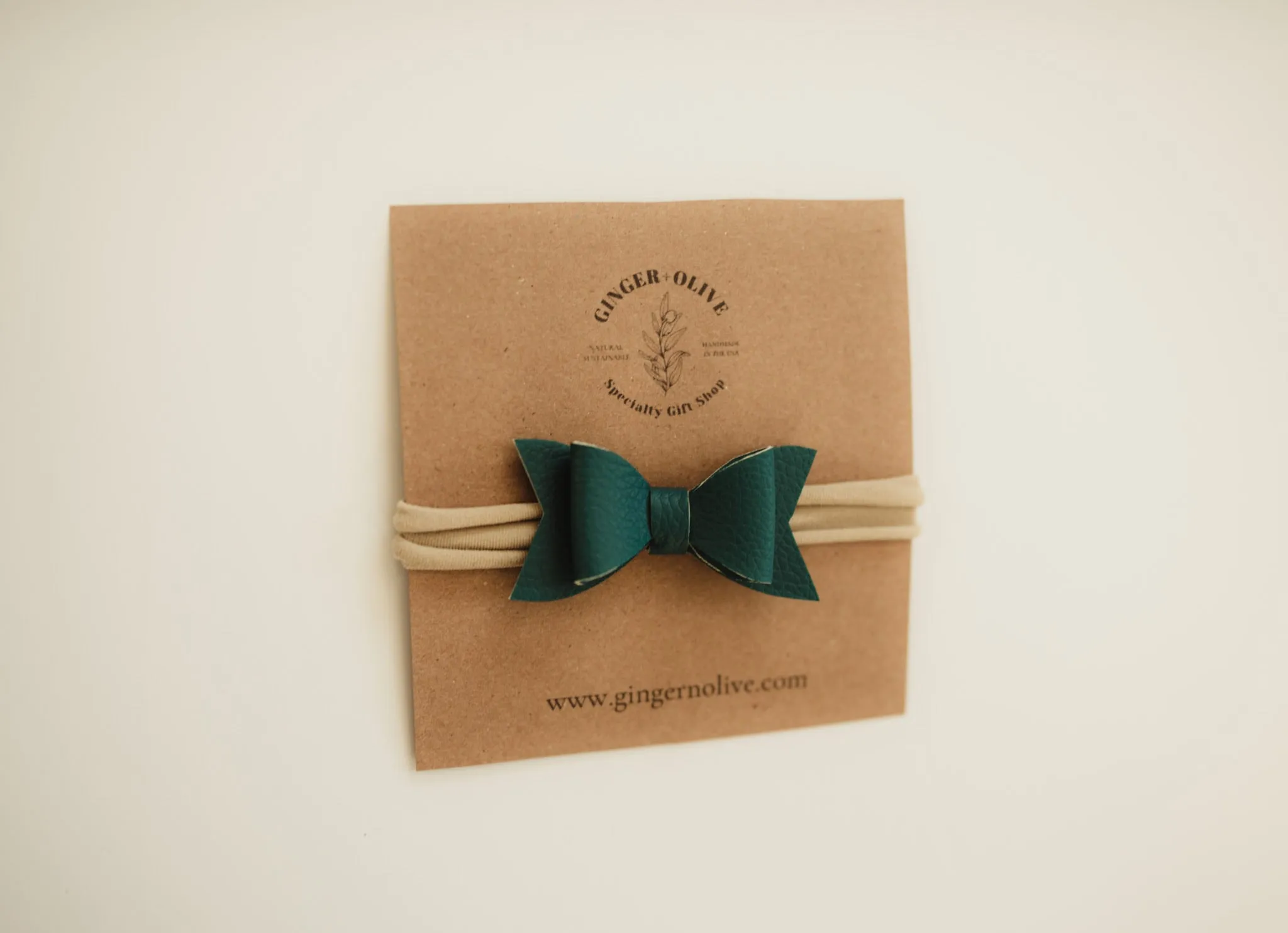 2” Leather bow headband
