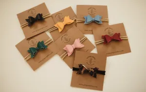 2” Leather bow headband