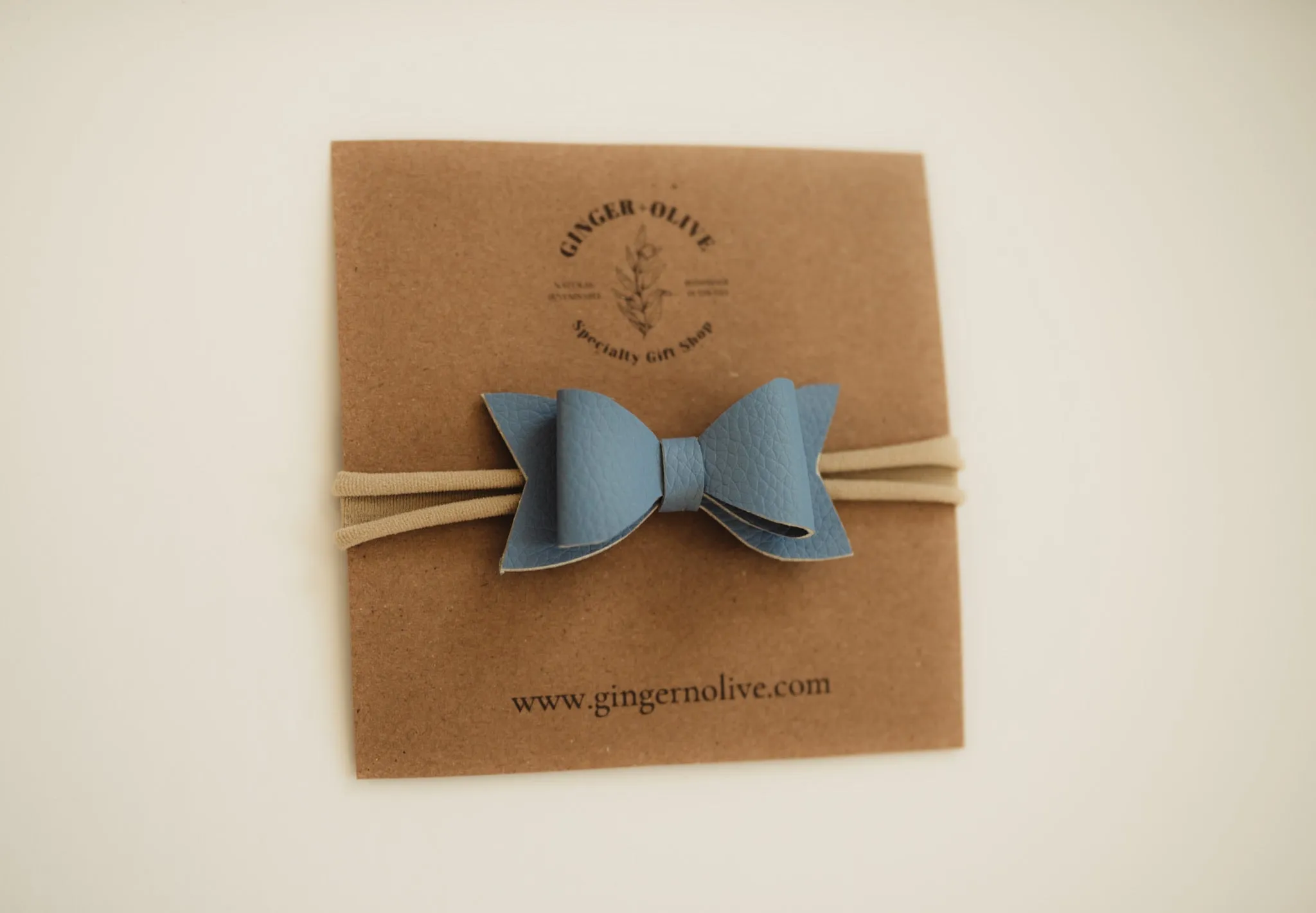 2” Leather bow headband
