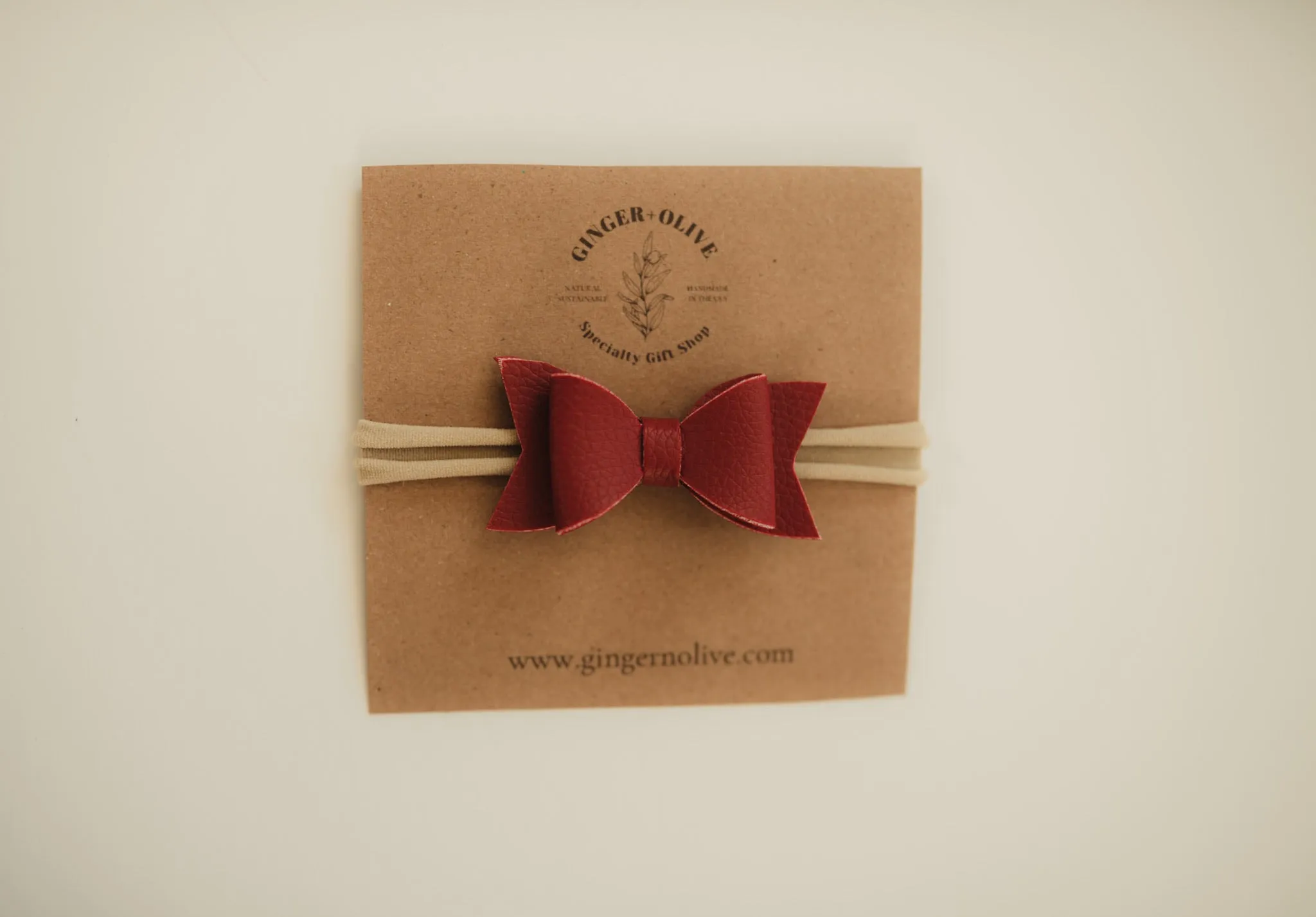 2” Leather bow headband