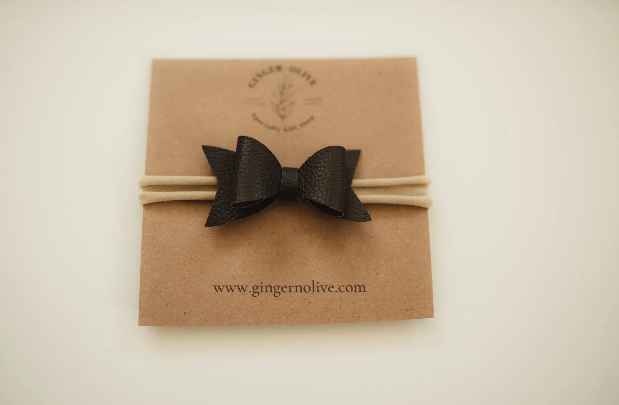 2” Leather bow headband