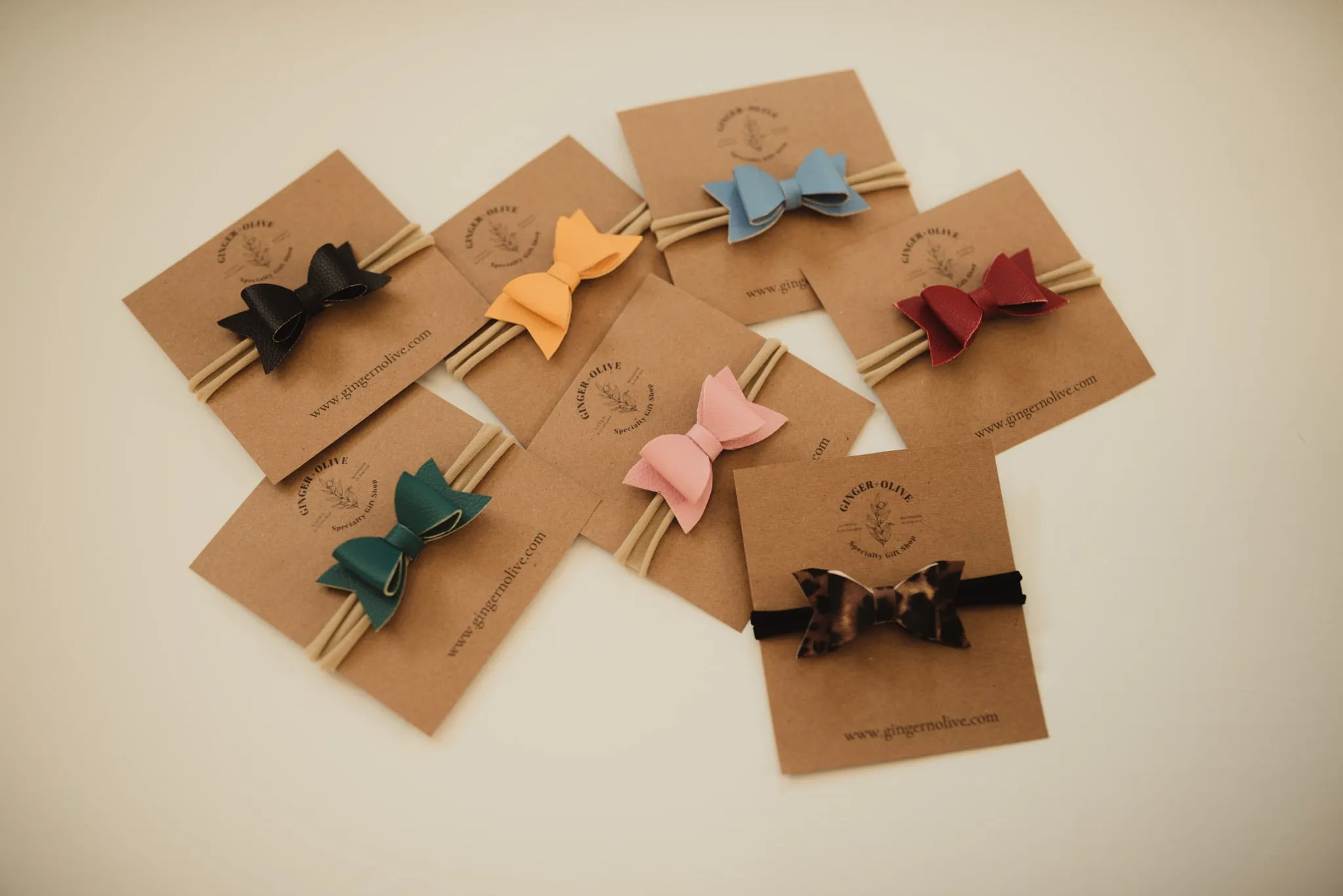 2” Leather bow headband