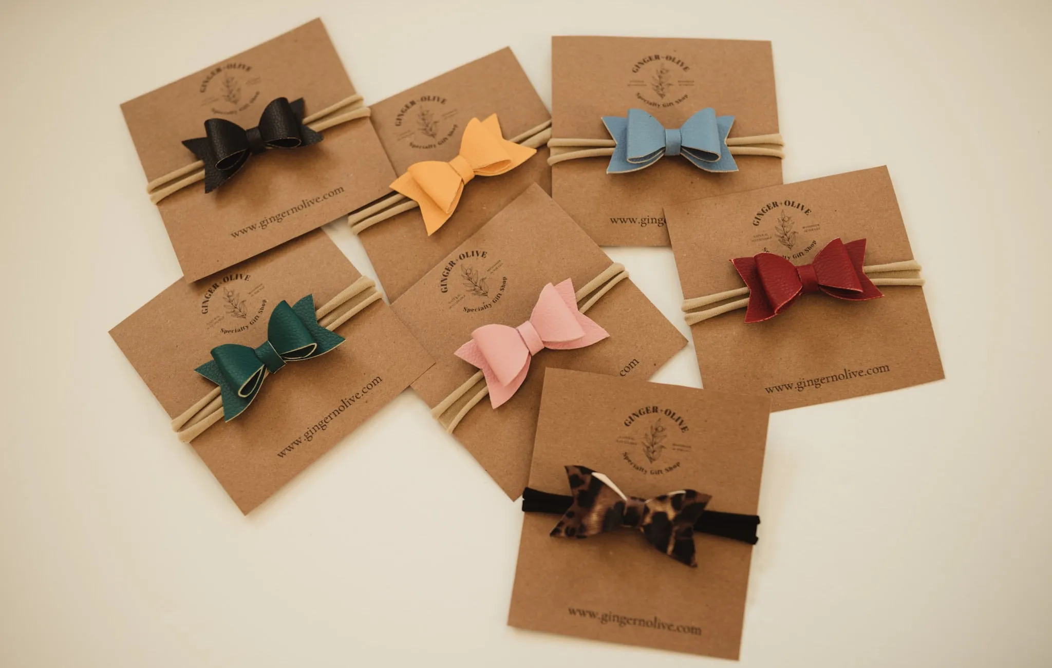 2” Leather bow headband