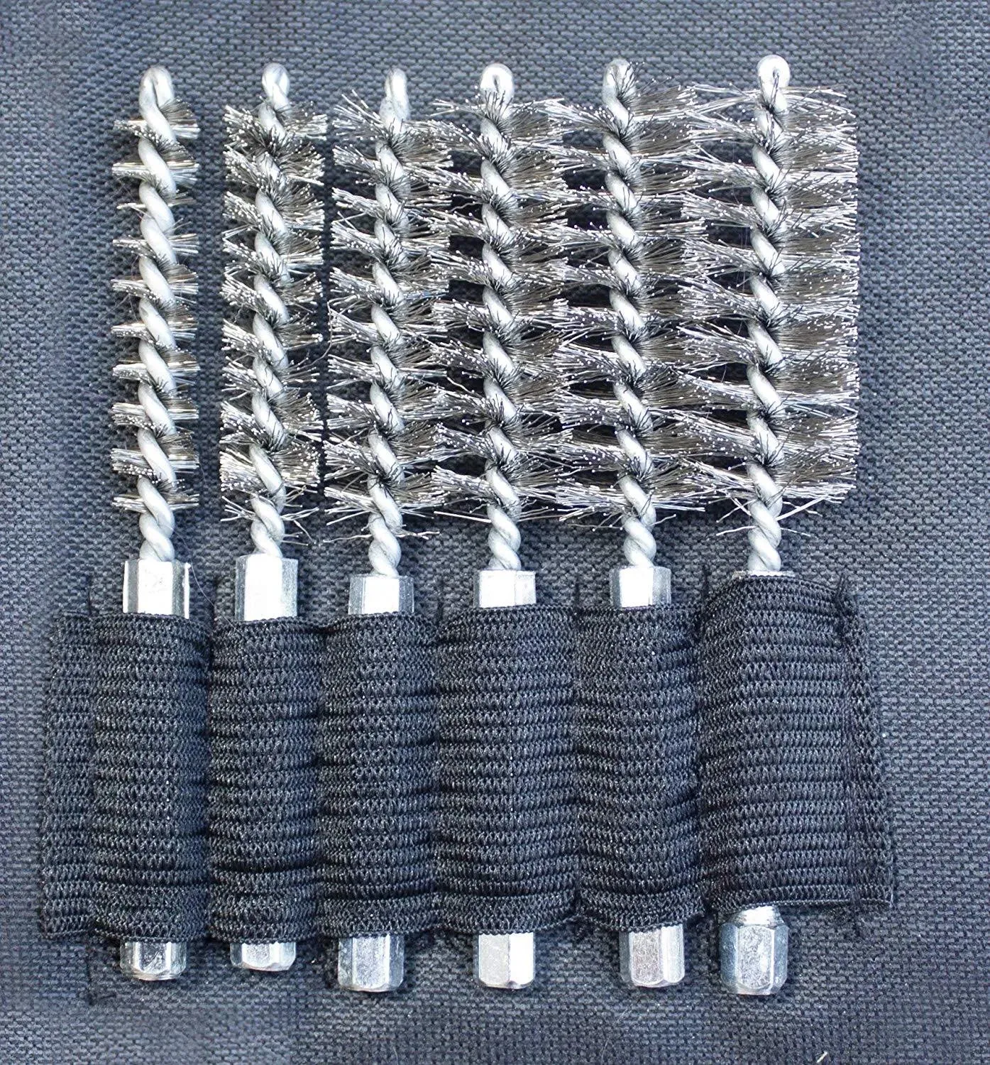20Pc Spiral Thin Wire Brush Set Brass Hex Head Handle Drill Bit Pipe Cleaner Kit