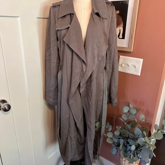 Badgley Mischka Belle | Angelina | tencel | dark gray | women’s | S | trenchcoat