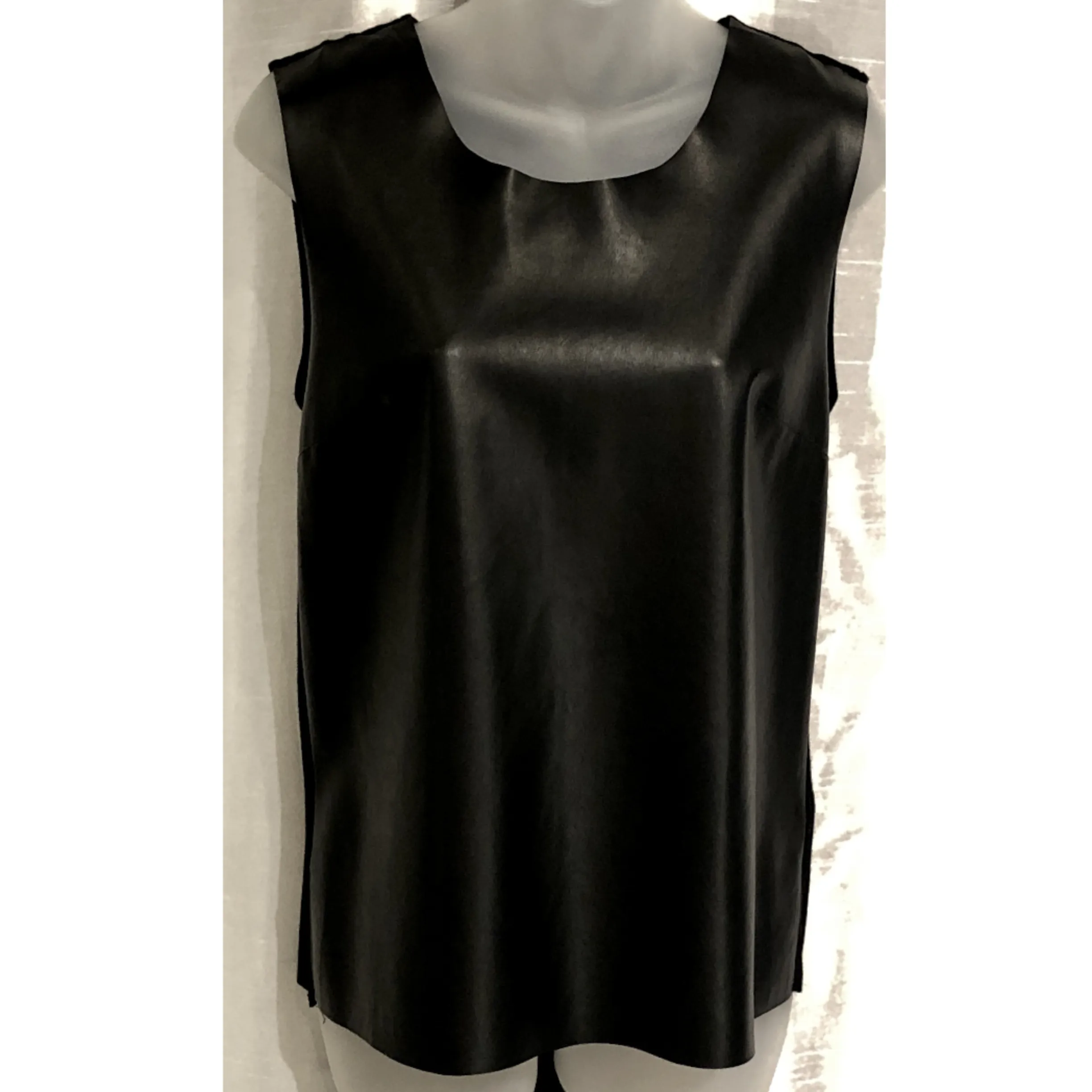 BAILEY 44 Black Faux Leather Batswana Top Size S NWT