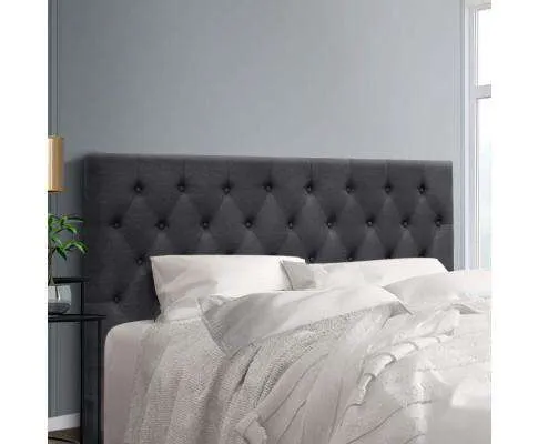 Bed Head Headboard Bedhead Fabric Frame Base CAPPI Charcoal