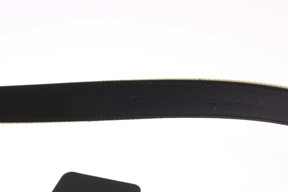 Beige Denim Leather Belt
