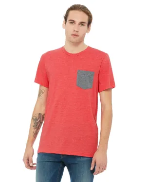 Bella Canvas Jersey Pocket T-Shirt | Hthr Red/ Dp Hth