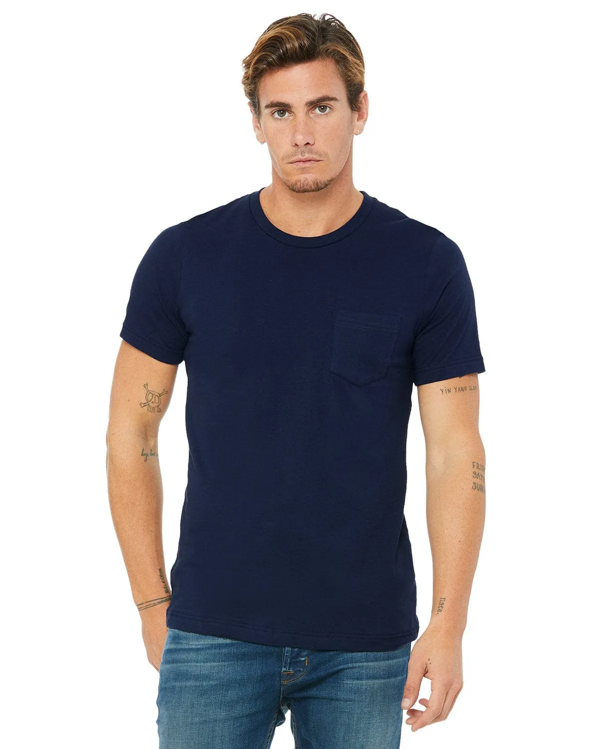 Bella Canvas Jersey Pocket T-Shirt | Navy