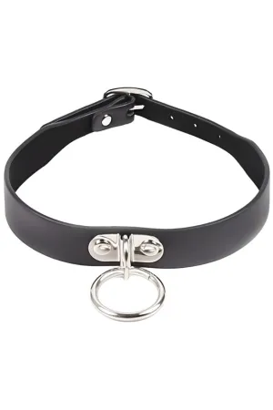 Black Gothic Collar with Ring