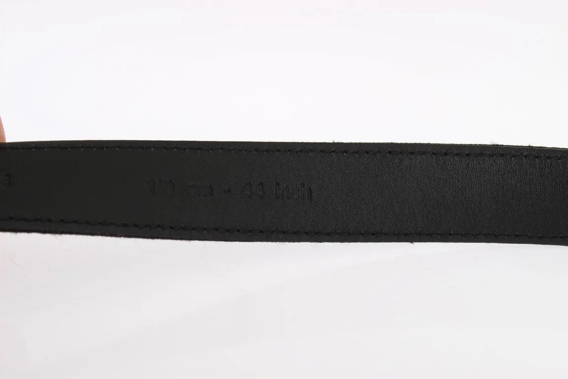 Black Linen Leather Belt