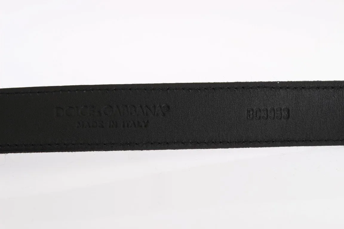 Black Linen Leather Belt