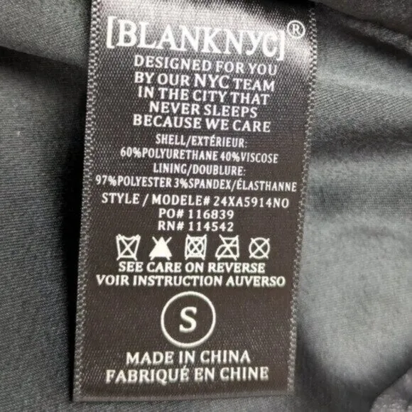 Blank NYC Faux Leather Biker Moto Jacket Size Small Women