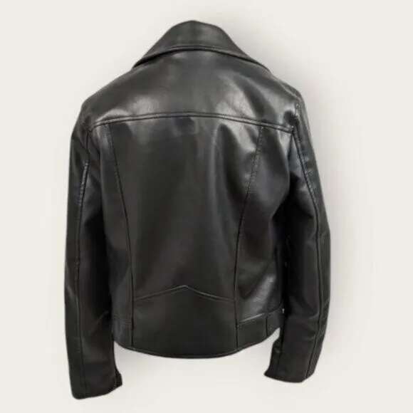 Blank NYC Faux Leather Biker Moto Jacket Size Small Women