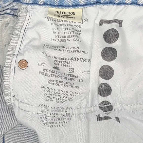 Blank NYC The Fulton Roll Up Shorts Step by Step 43VV8150 Size 32 NWT