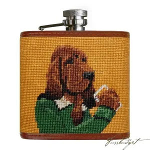 Booze Hound Needlepoint Flask