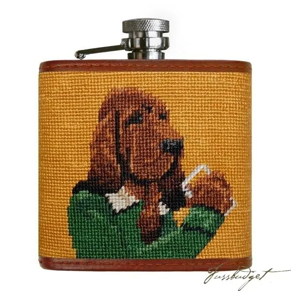 Booze Hound Needlepoint Flask