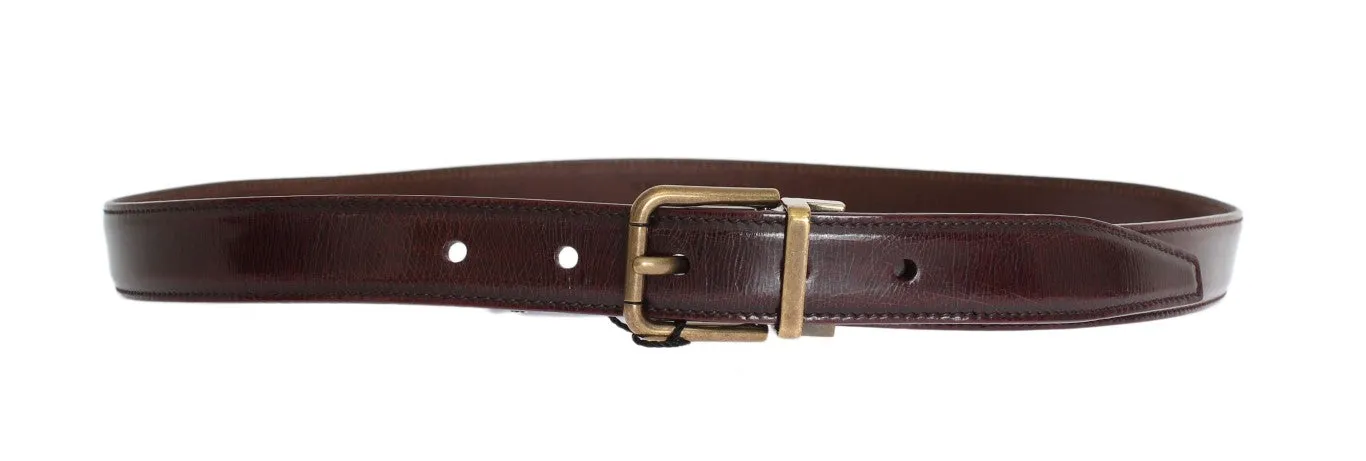 Brown Leather Gold Buckle Belt