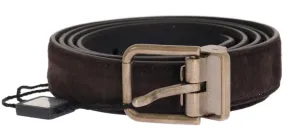 Brown Leather Gold Buckle Belt
