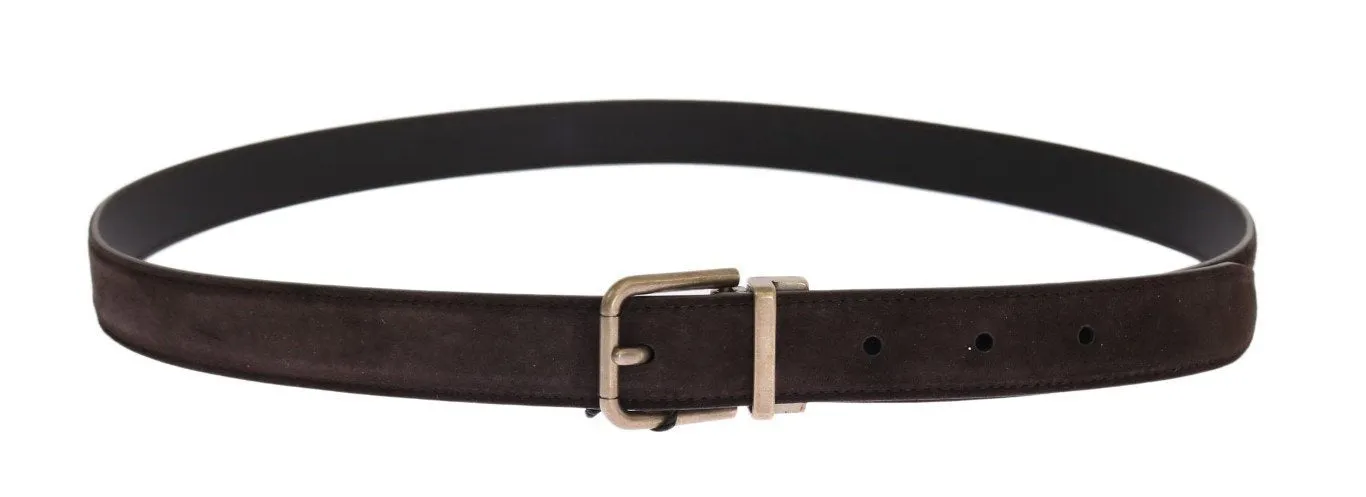 Brown Leather Gold Buckle Belt