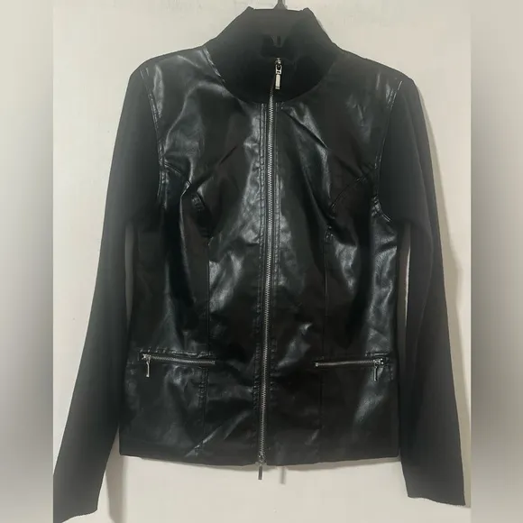 Cable &amp; Gauge Faux Leather Jacket