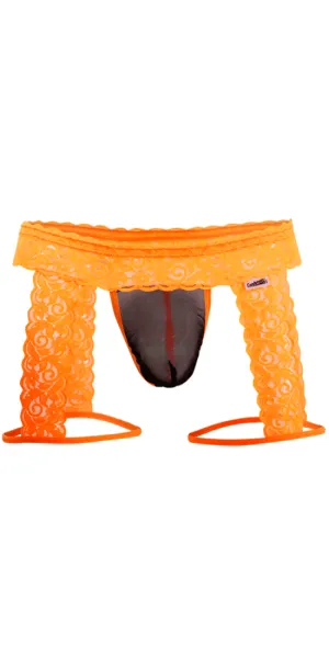 Candyman 99369x Lace Thongs  Hot Orange
