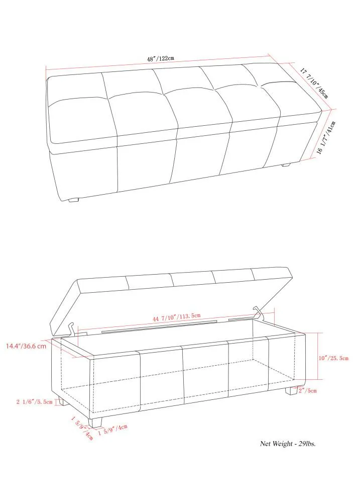 Castleford Storage Ottoman in Distressed Vegan Leather