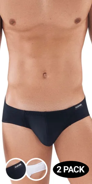 Clever 519940 2pk Australian Briefs Black-white