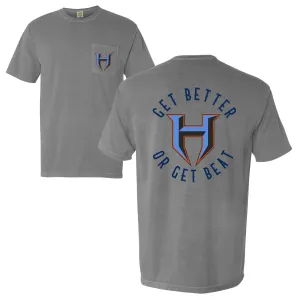 Comfort Colors Pocket Tee Get Better or Get Beat Hornets Baseball Tee/ YOUTH SIZES FAUX POCKET