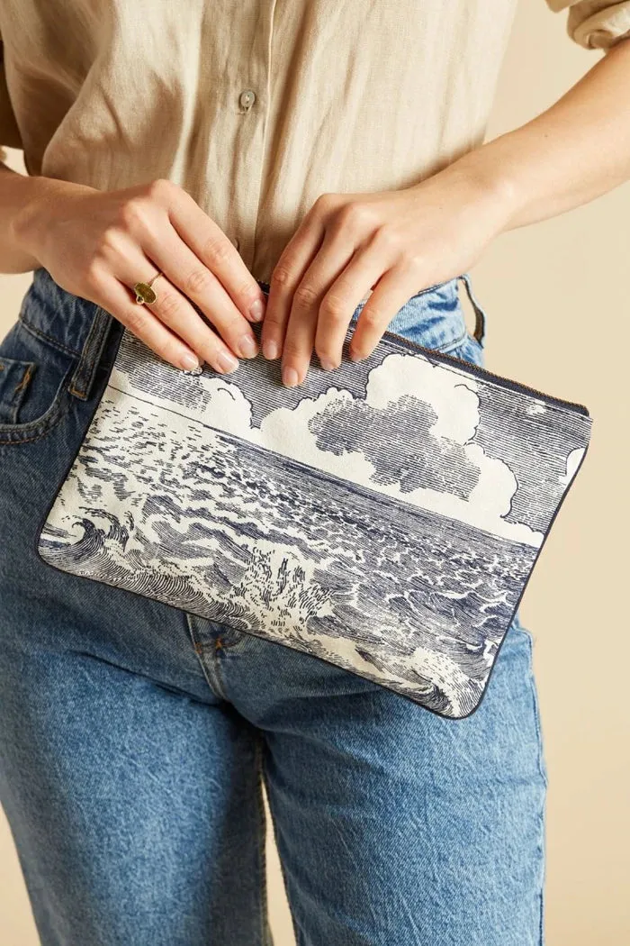 COTTON POUCH MER-BLUE