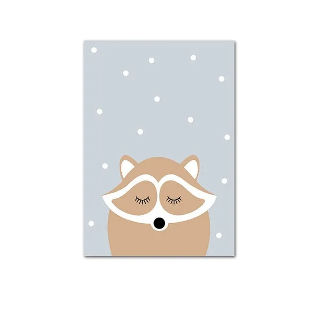 Cute Cartoon Baby Animal Penguin Monkey Nursery