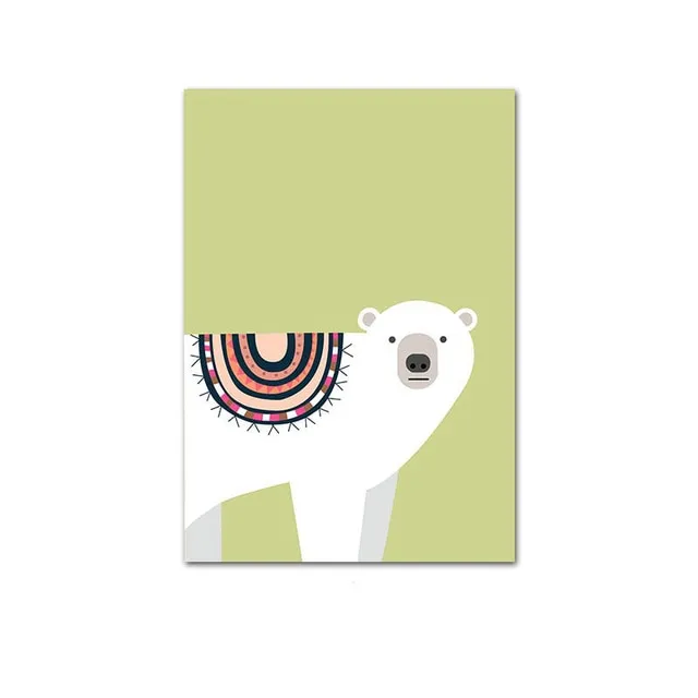 Cute Cartoon Baby Animal Penguin Monkey Nursery