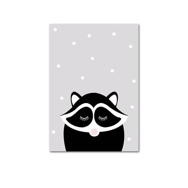 Cute Cartoon Baby Animal Penguin Monkey Nursery