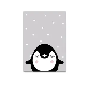 Cute Cartoon Baby Animal Penguin Monkey Nursery