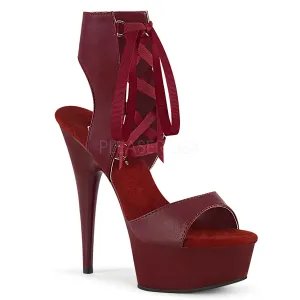 DELIGHT-600-14  Burgundy Faux Leather/Burgundy Matte