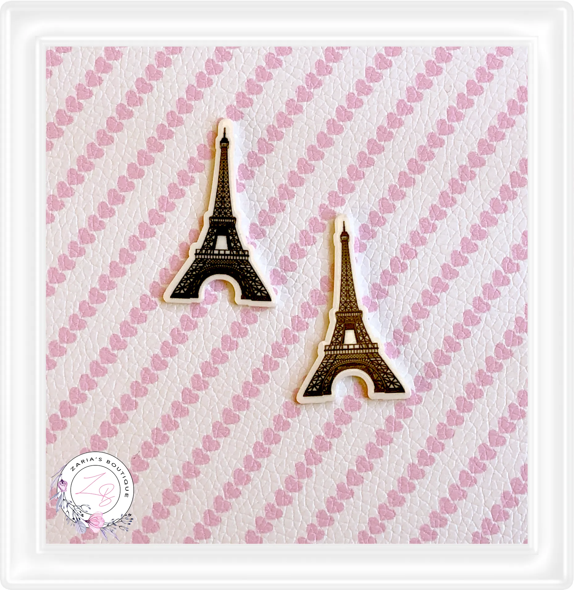 ⋅ Eiffel Tower  ⋅ Enamel Charms Pendants Earrings Bow Dangles
