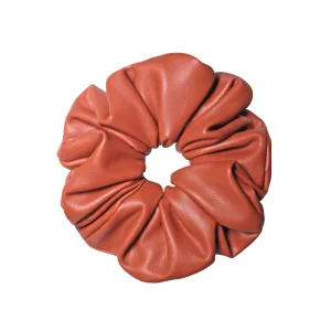 Faux Leather Camel Scrunchie