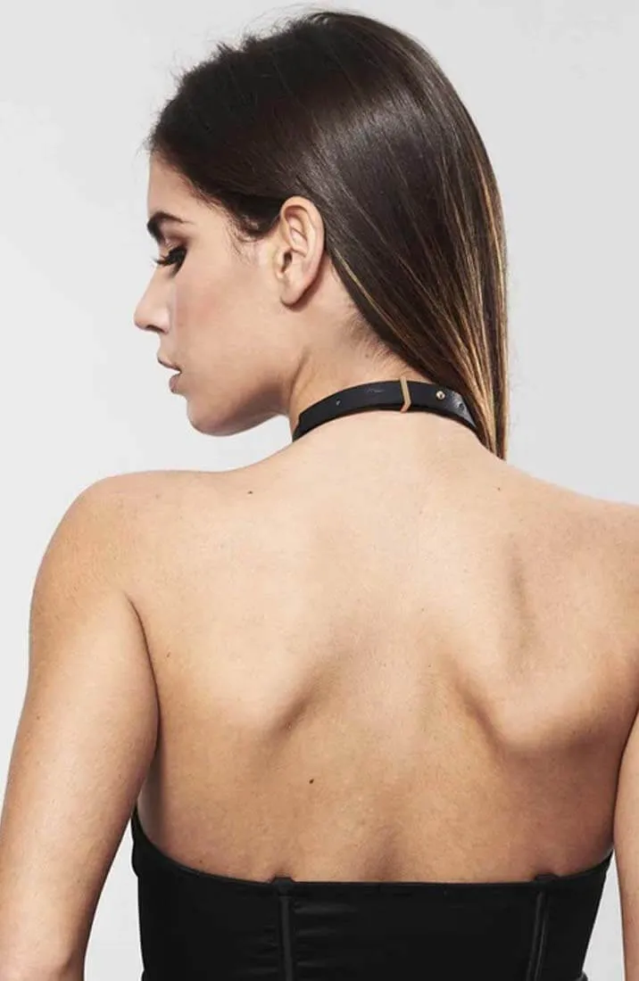 Faux leather choker with O-ring
