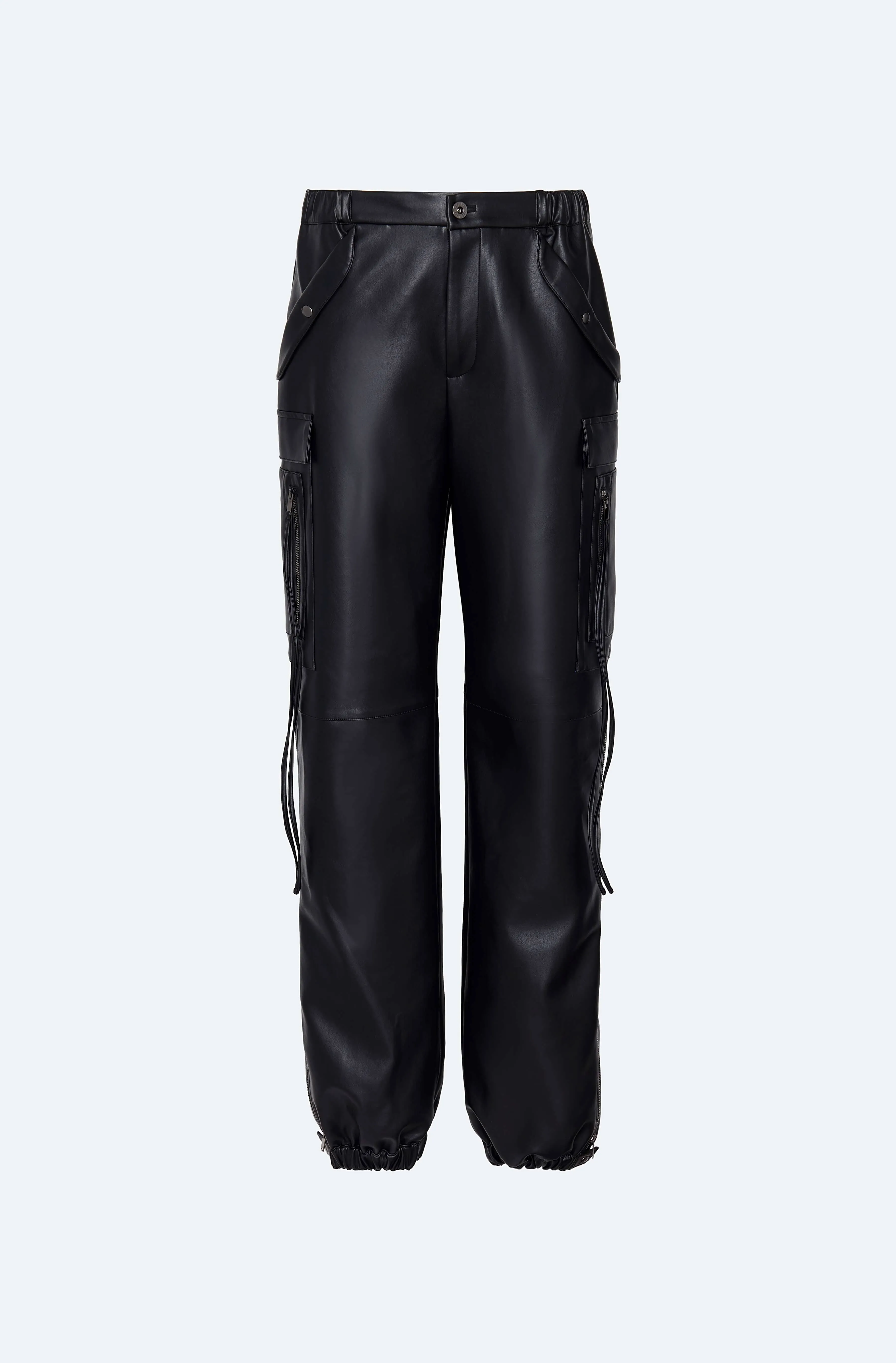 Faux Leather Utility Jogger Pant