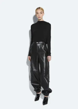 Faux Leather Utility Jogger Pant