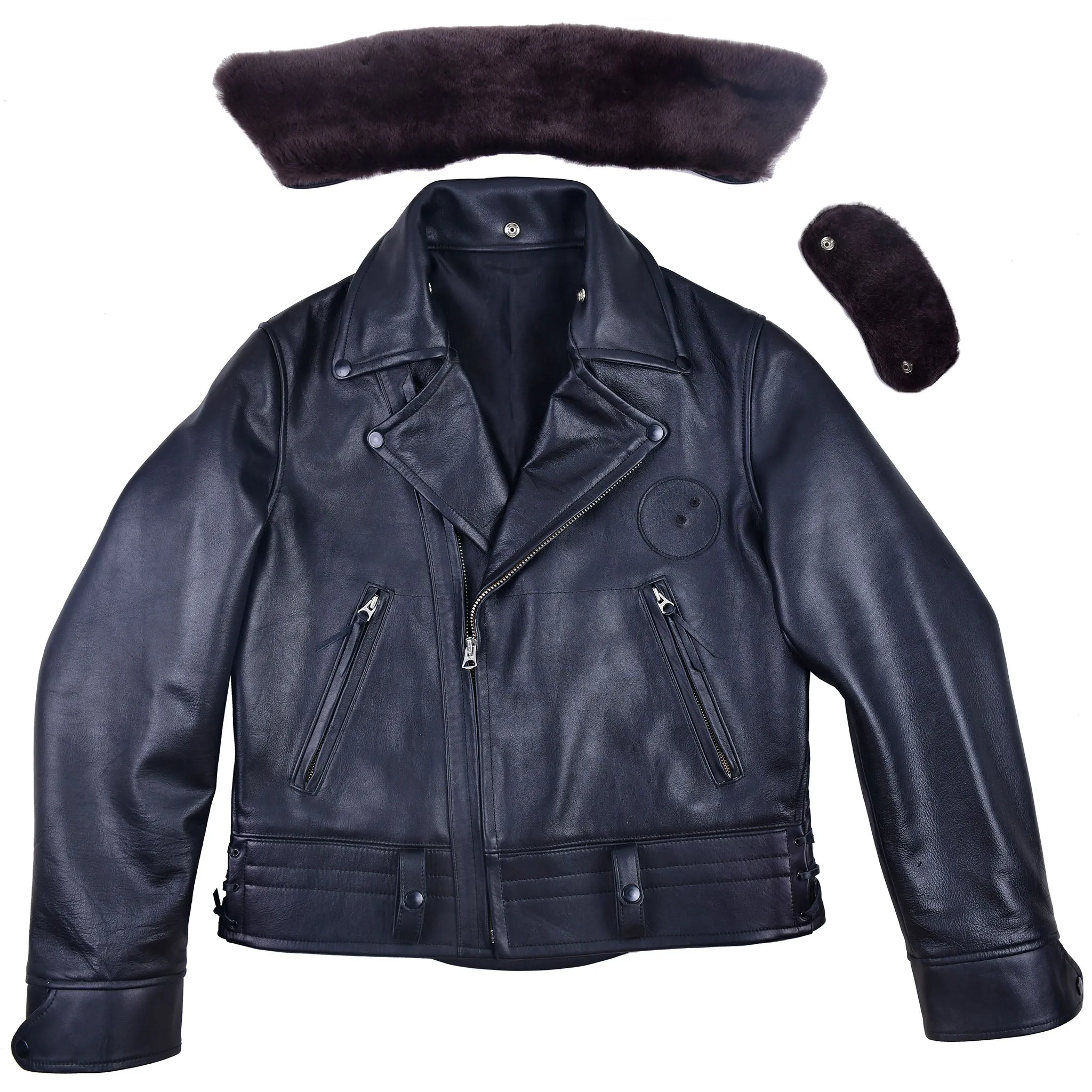 FiveStar Leather Repro 1940s Police Officers Horsehide Black Leather Jacket