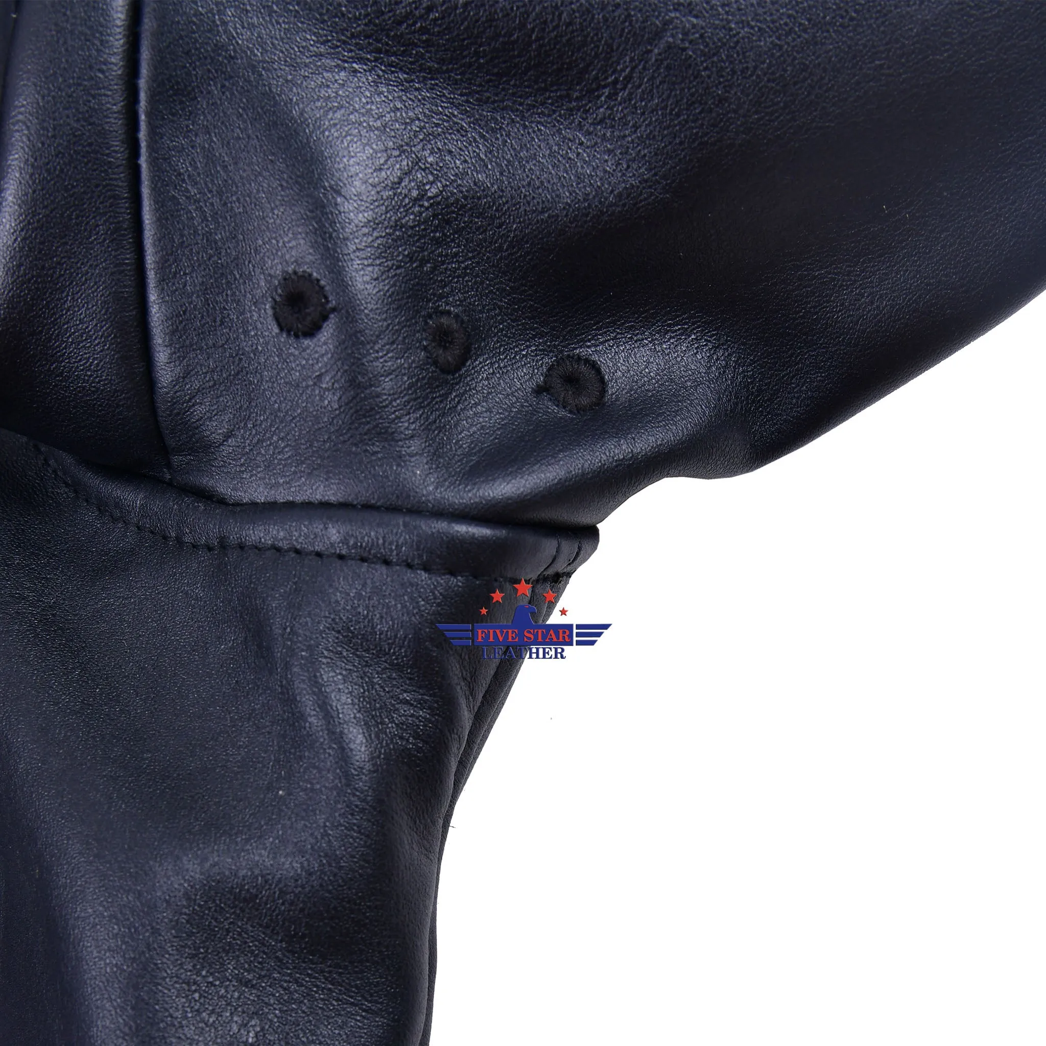 FiveStar Leather Repro 1940s Police Officers Horsehide Black Leather Jacket