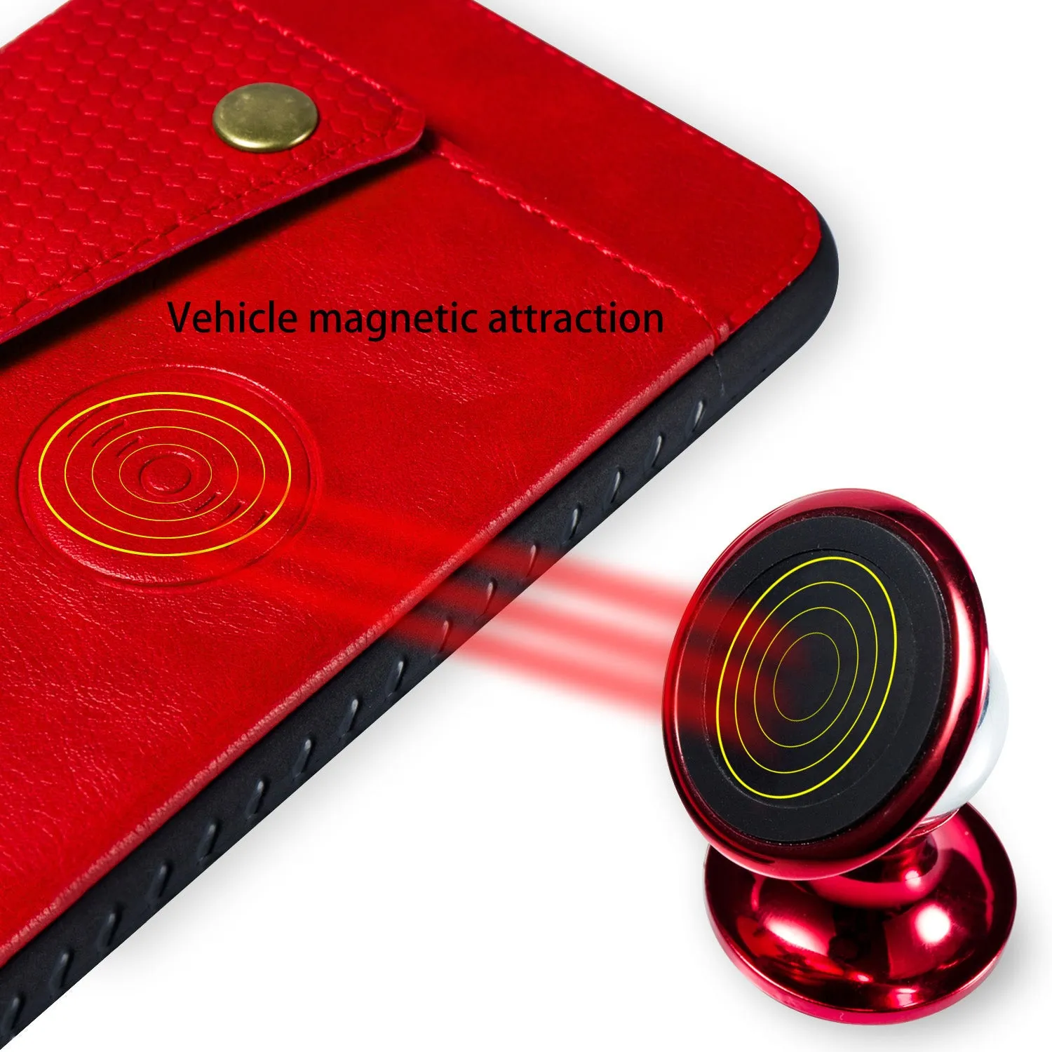 For HUAWEI MATE 20 PRO Double Buckle Non-slip Shockproof Cell Phone Case with Card Slot Bracket red