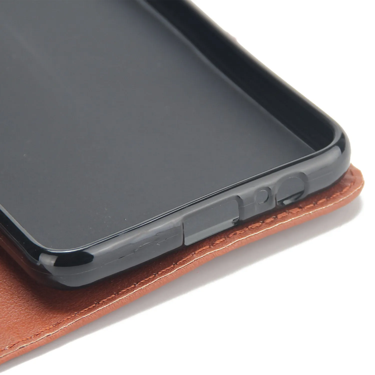 For Samsung J6 2018 PU Cell Phone Case Non-slip Shockproof Protective Case with Card Slot  Rose gold