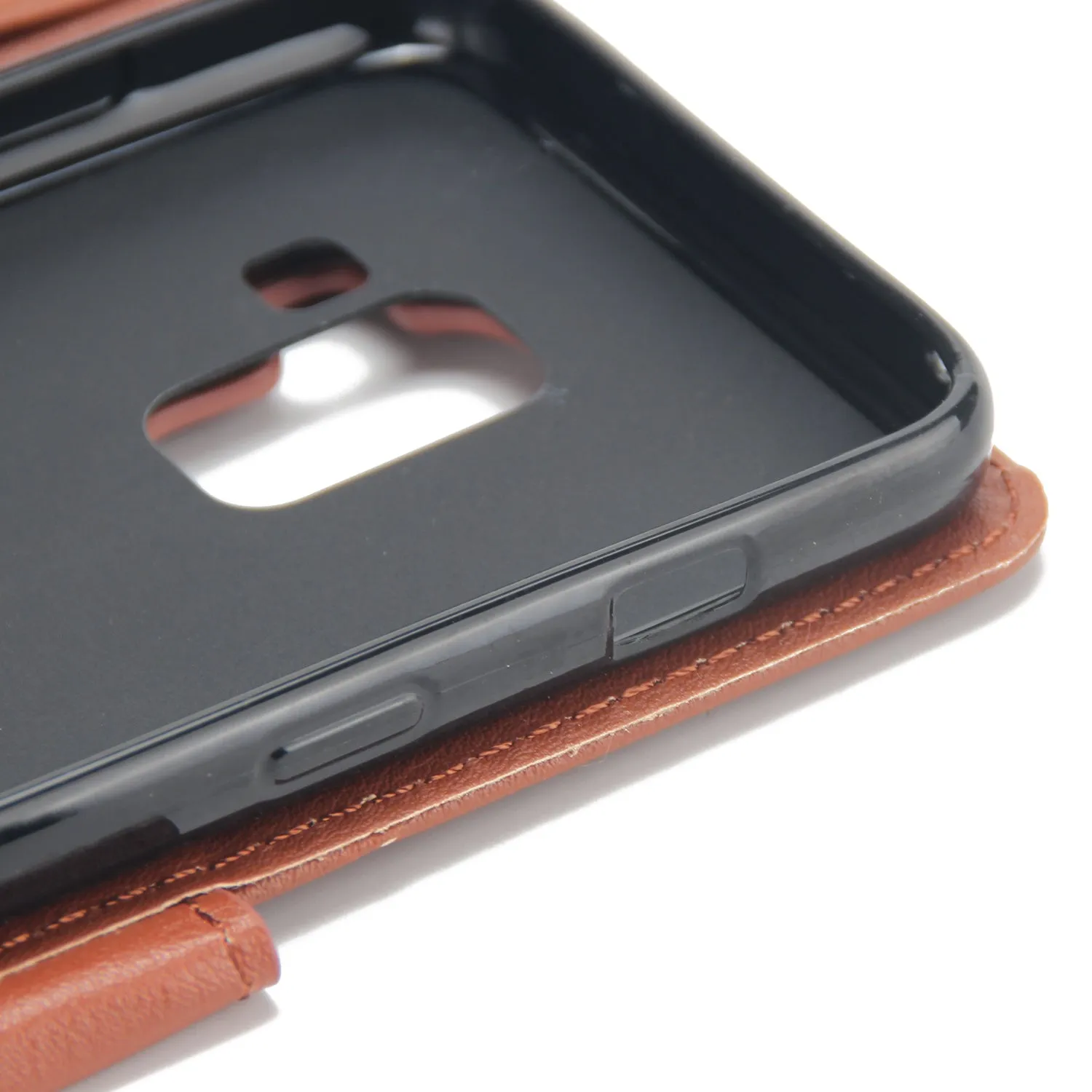 For Samsung J6 2018 PU Cell Phone Case Non-slip Shockproof Protective Case with Card Slot  Rose gold