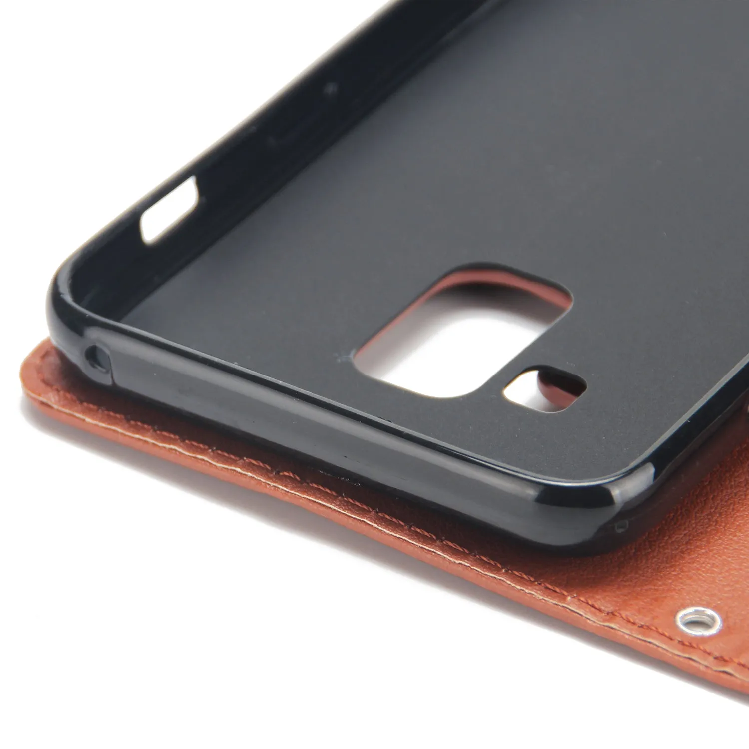 For Samsung J6 2018 PU Cell Phone Case Non-slip Shockproof Protective Case with Card Slot  Rose gold